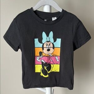 H&M x Disney Black Minnie Mouse T-Shirt 3/4T